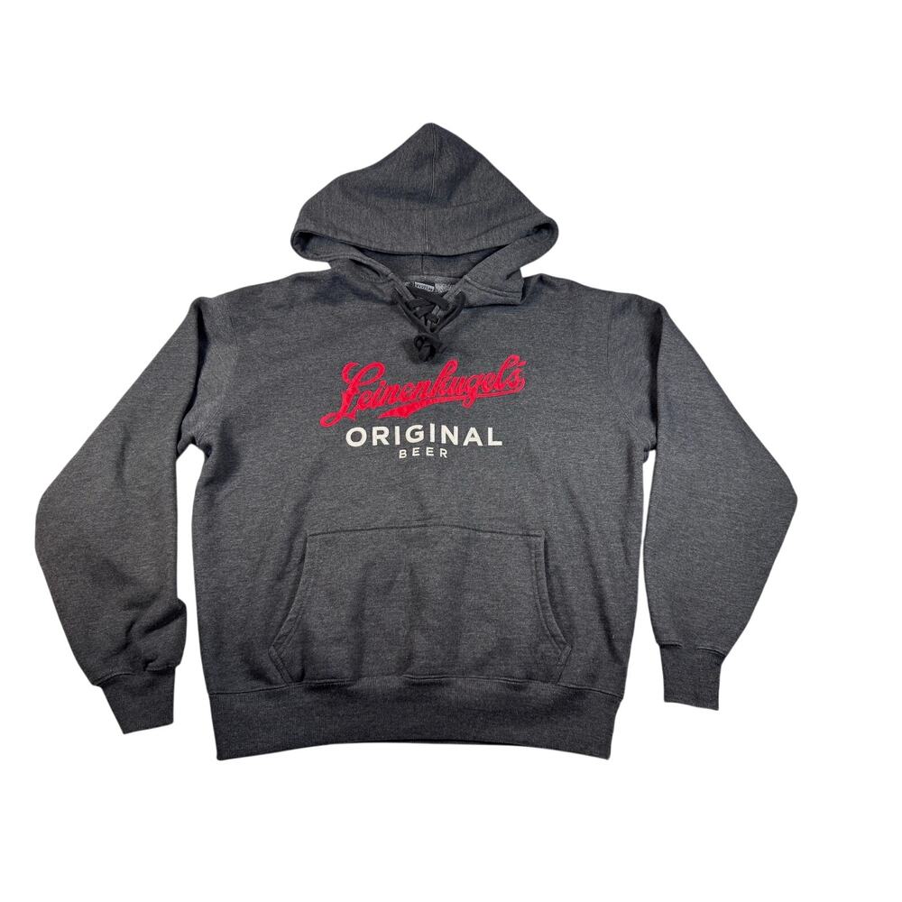 Leinenkugel's Original Beer Hoodie Men's M Gray Lace Up Brewery Sweatshirt